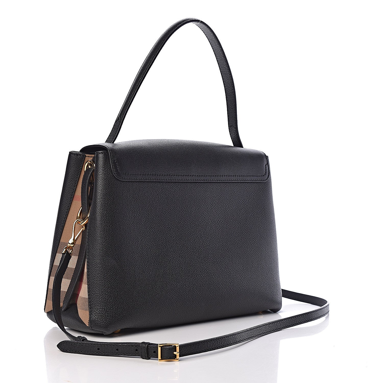 Burberry Derby Calfskin House Check Medium Camberley Black 3 of 10