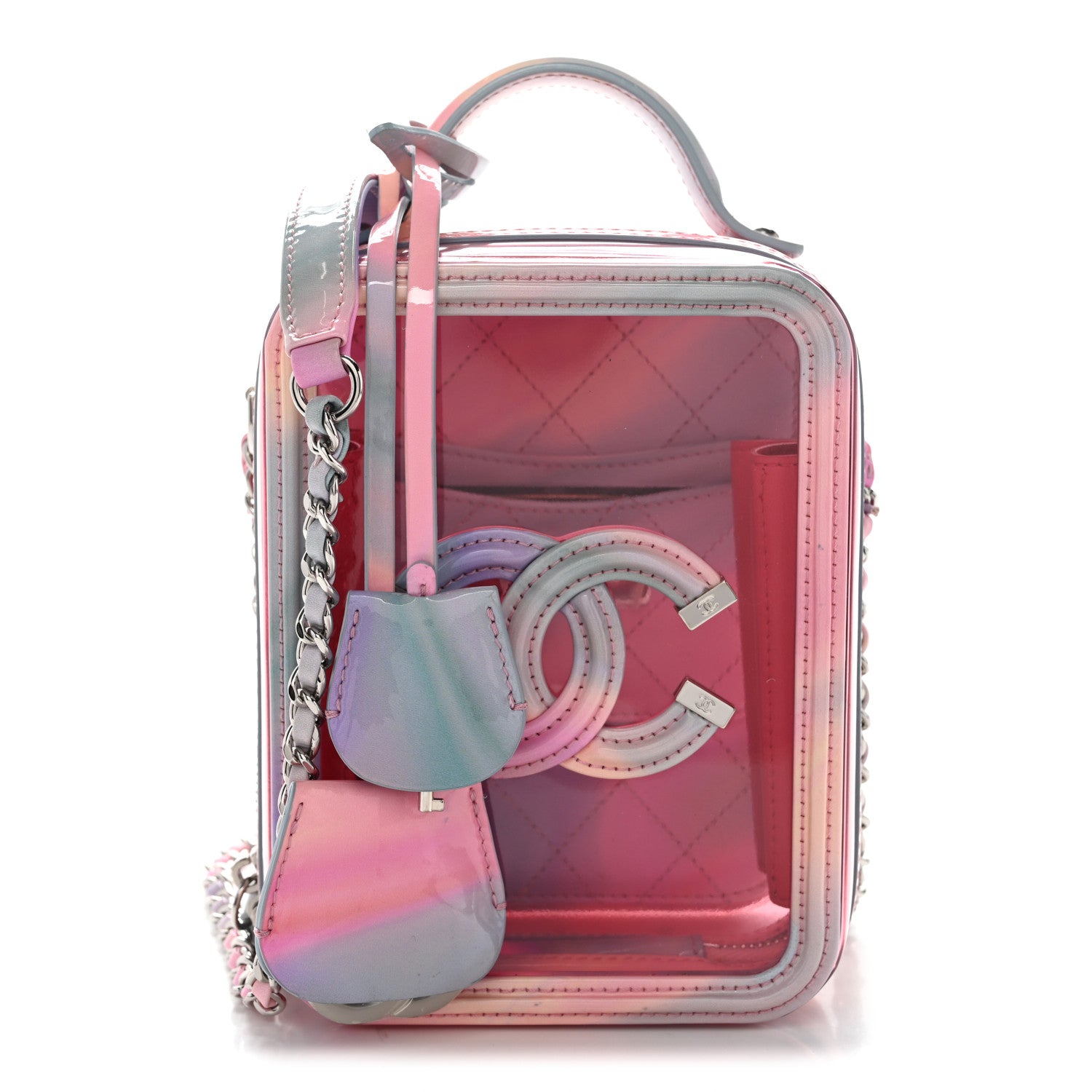 Chanel PVC Patent Calfskin Patent Lambskin Vertical Vanity Case Pink 1 of 10