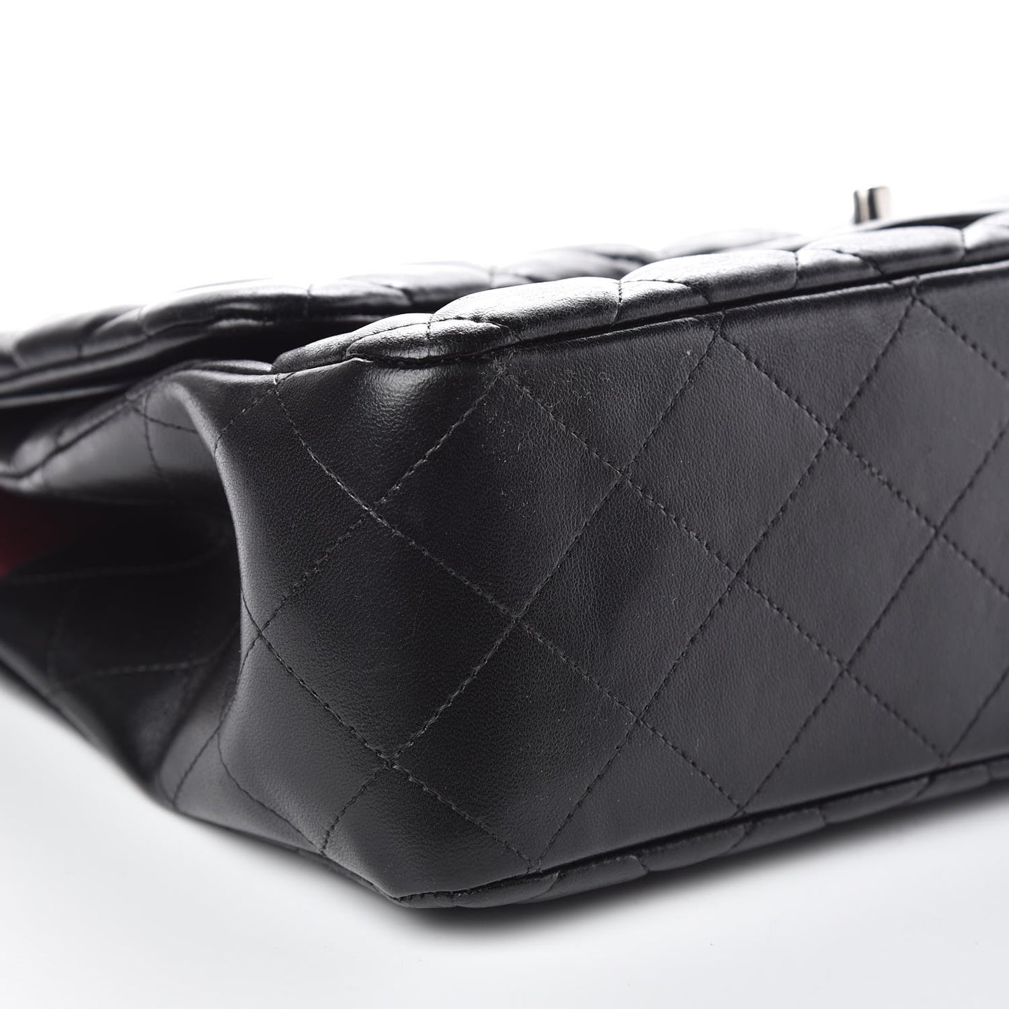 Lambskin Quilted Jumbo Double Flap Black