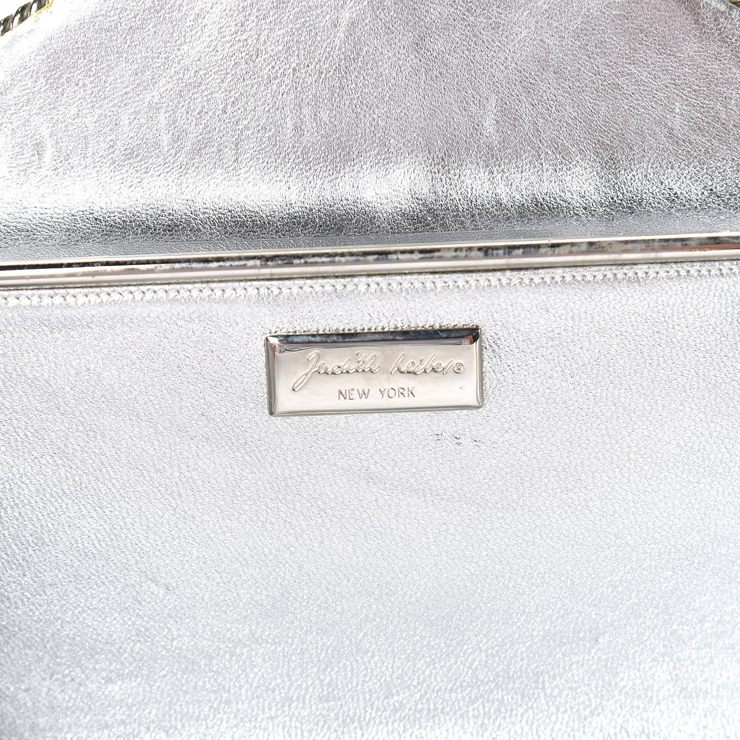 Swarovski Crystal Minaudiere Clutch Silver