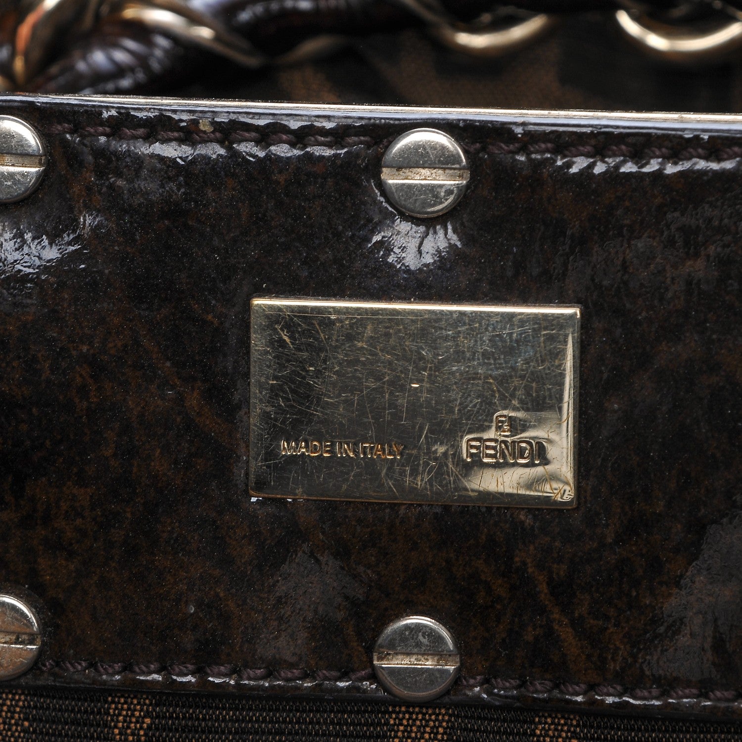 Fendi Zucca Small Mia Tote Tobacco 6 of 6