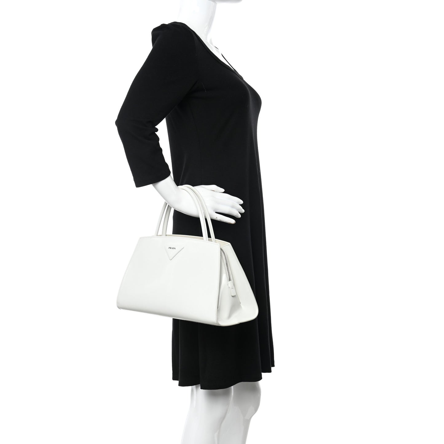 Spazzolato Architectural Line Horizontal Bag White
