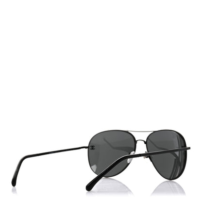 Chanel Metal Aviator CC Sunglasses 4189-T-Q Black 4 of 7