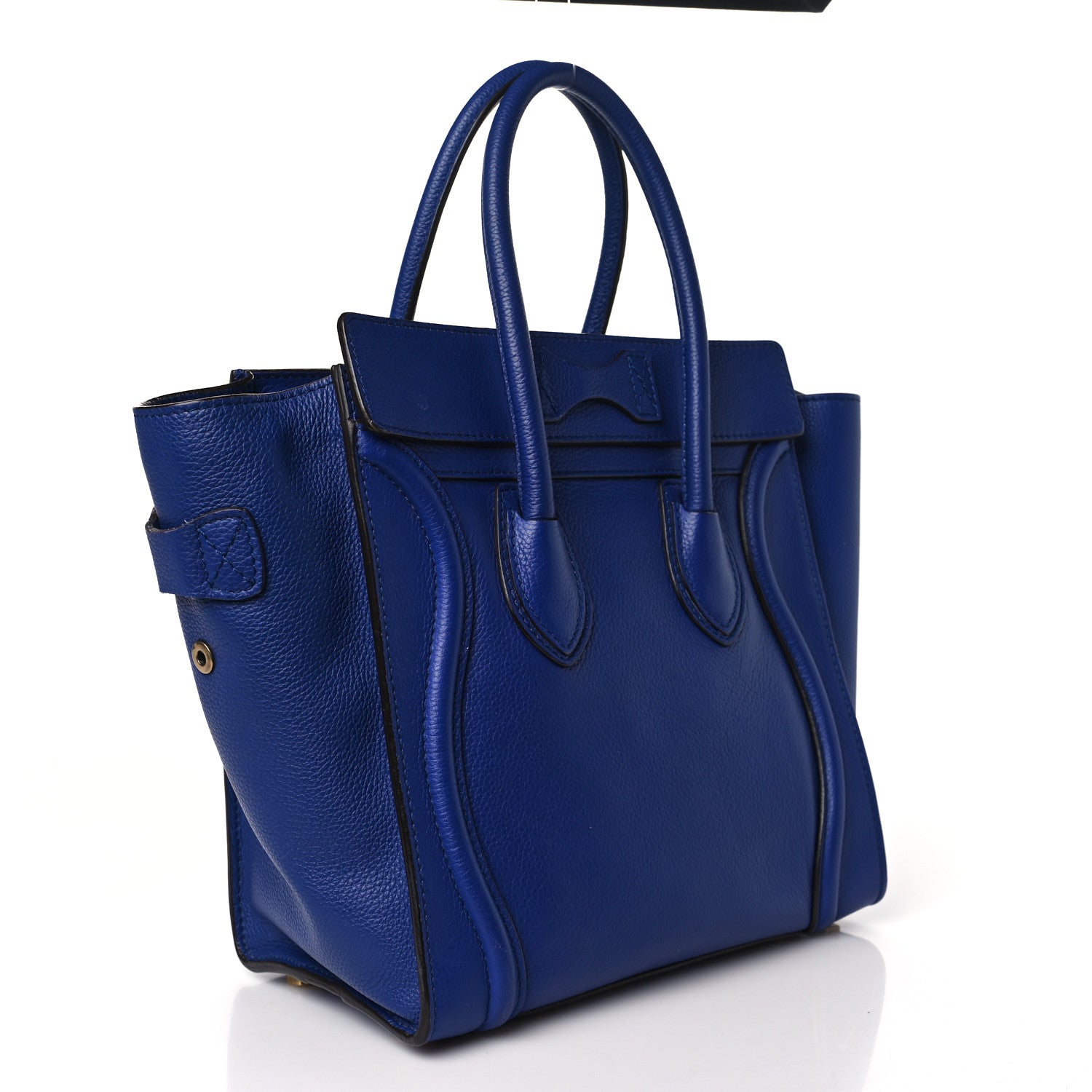 Celine Drummed Calfskin Micro Luggage Indigo 3 of 11
