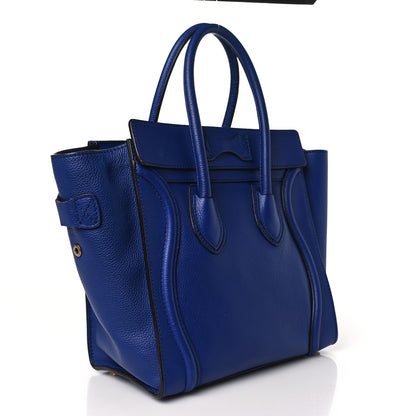 Celine Drummed Calfskin Micro Luggage Indigo 3 of 11