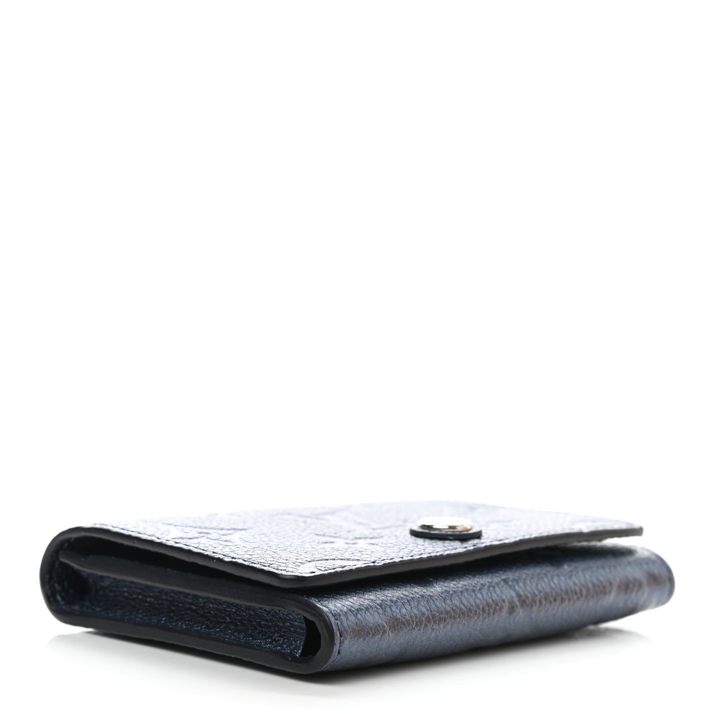Metallic Empreinte Business Card Holder Navy Nacre