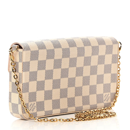 Louis Vuitton Damier Azur Pochette Felicie Chain Wallet Rose Ballerine 4 of 18