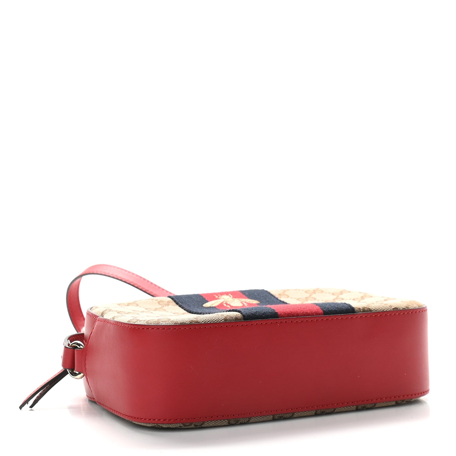 Gucci Monogram GG Supreme Web Small Webby Bee Shoulder Red 4 of 11