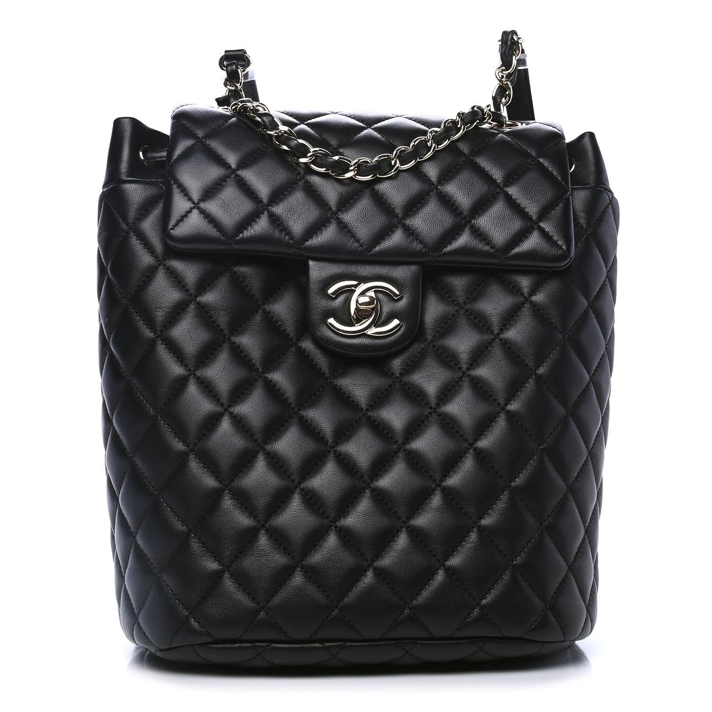Lambskin Quilted Small Urban Spirit Backpack Black