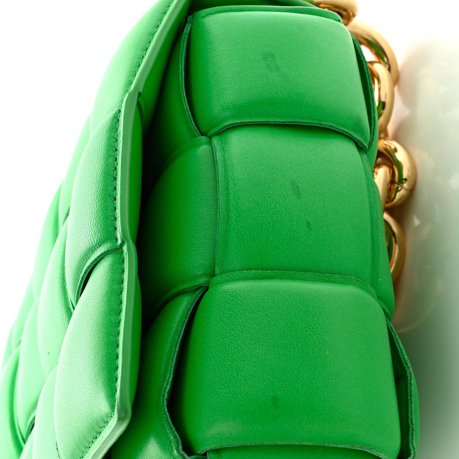 Bottega Veneta Lambskin Maxi Intreccio Padded Chain Cassette Crossbody Bag Grass 11 of 11