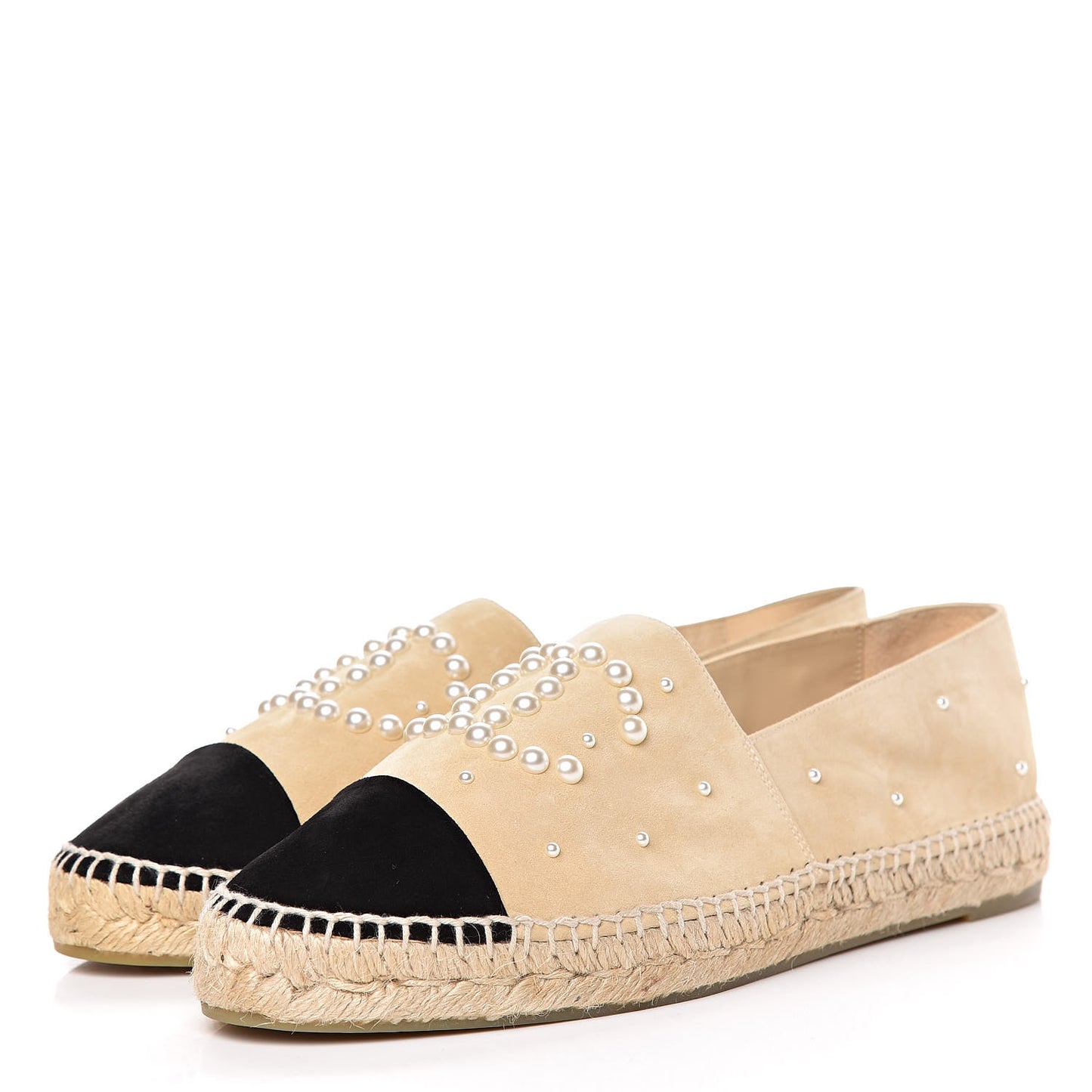 Suede Pearl CC Espadrilles 42 Beige Black