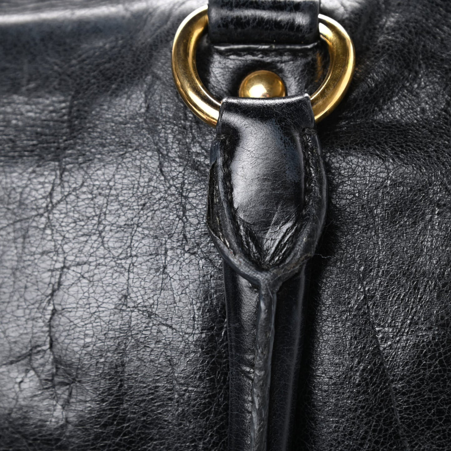 Vitello Shine Shopping Satchel Black