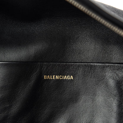 Balenciaga Canvas Jacquard Diagonal Allover Logo XS Souvenir Belt Bag Black 10 of 11