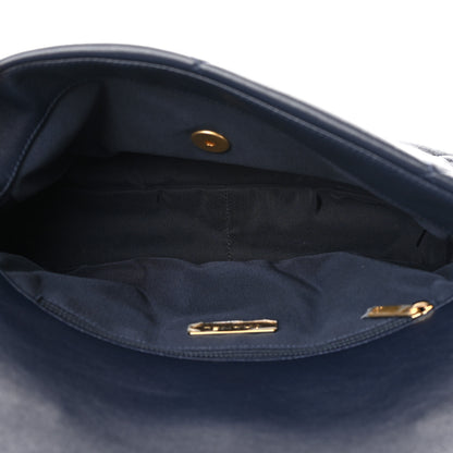 Chanel Goatskin Quilted Large Chanel 19 Flap Navy Blue 5 of 11