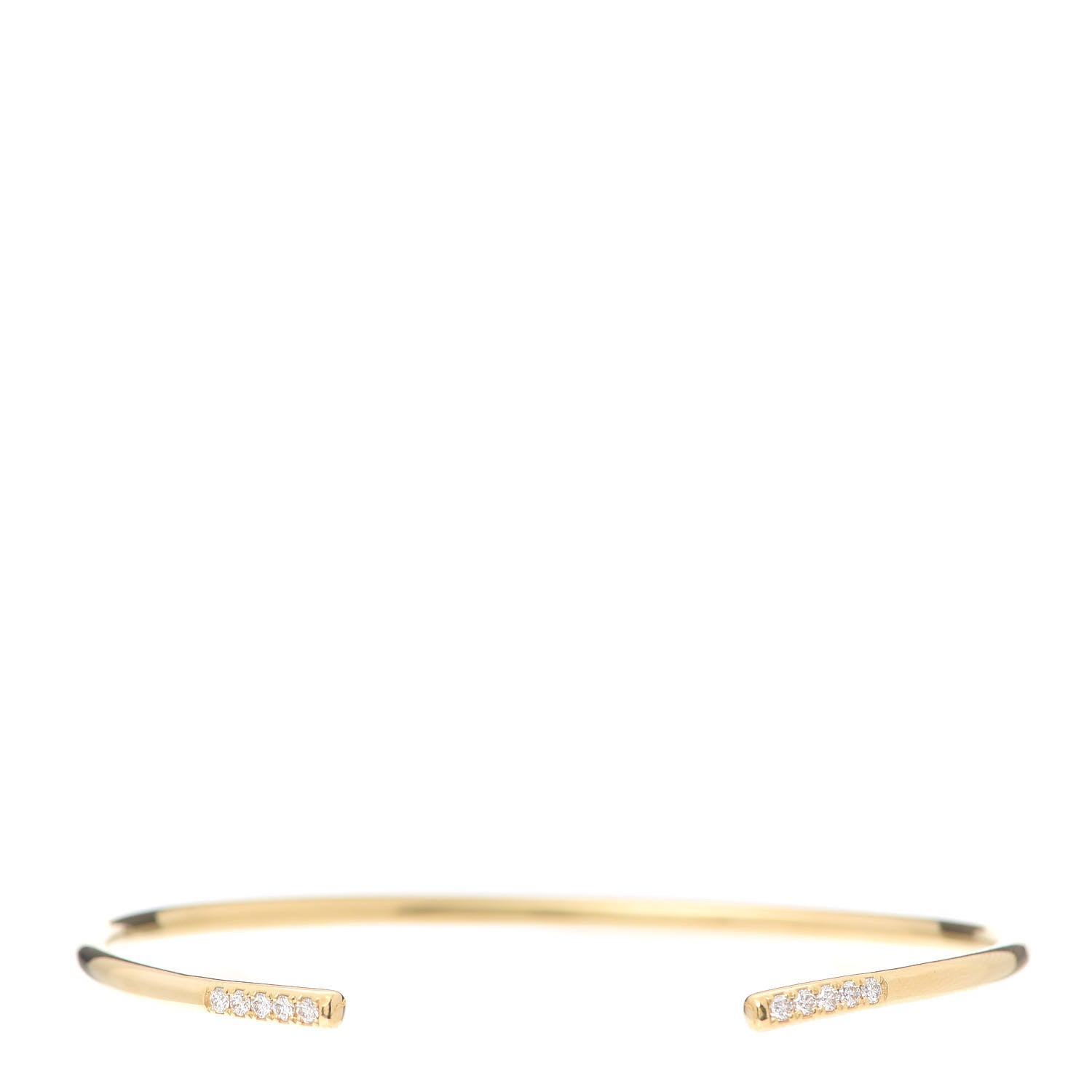 Tiffany 18K Yellow Gold Diamond Metro Wire Bracelet 1 of 5