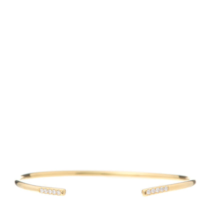 Tiffany 18K Yellow Gold Diamond Metro Wire Bracelet 1 of 5