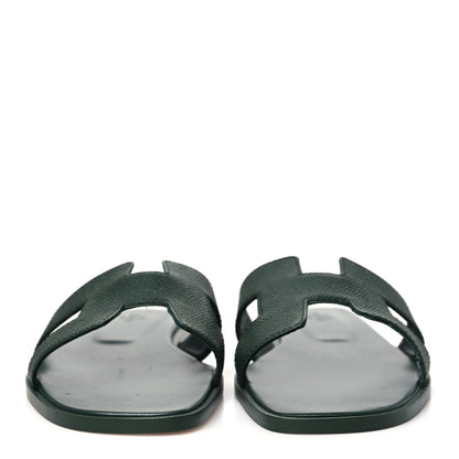 Hermes Calfskin Oran Sandals 40 Vert Viride 2 of 10