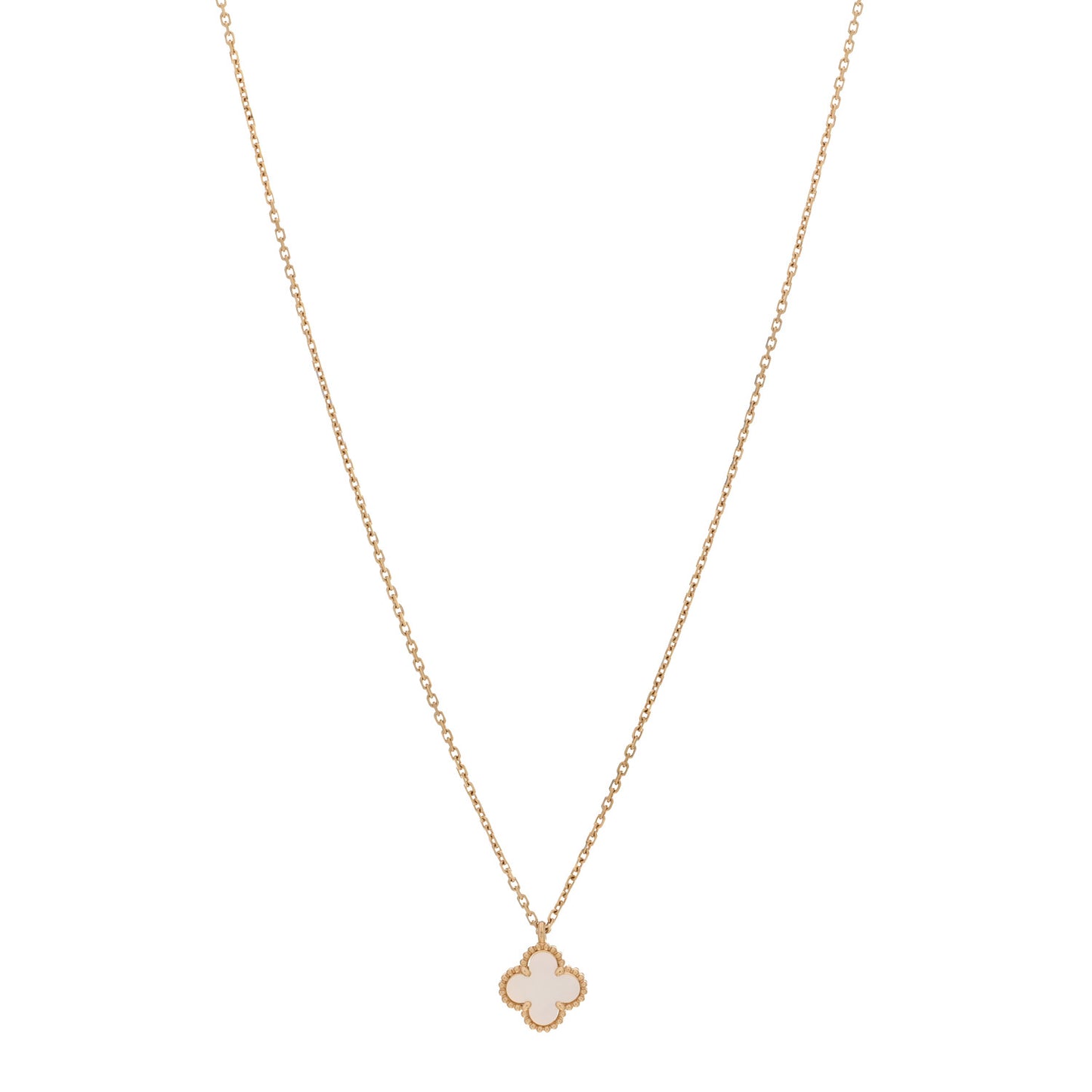 18K Yellow Gold Mother of Pearl Sweet Alhambra Pendant Necklace