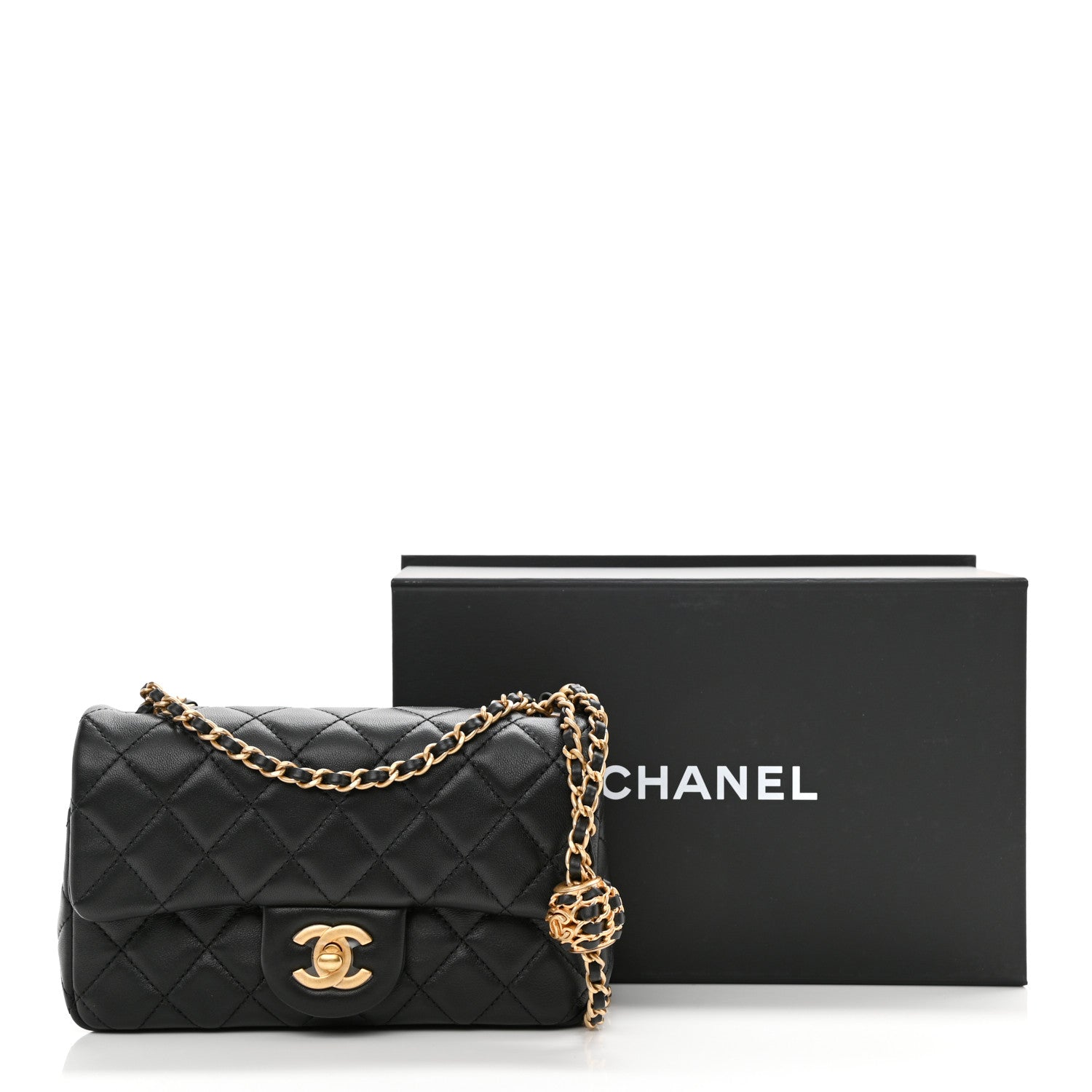 Chanel Lambskin Quilted Mini Rectangular Pearl Crush Flap Black 11 of 11