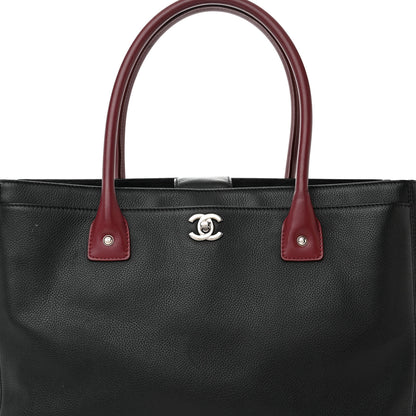 Chanel Calfskin Cerf Executive Shopper Tote Burgundy Black 8 of 15