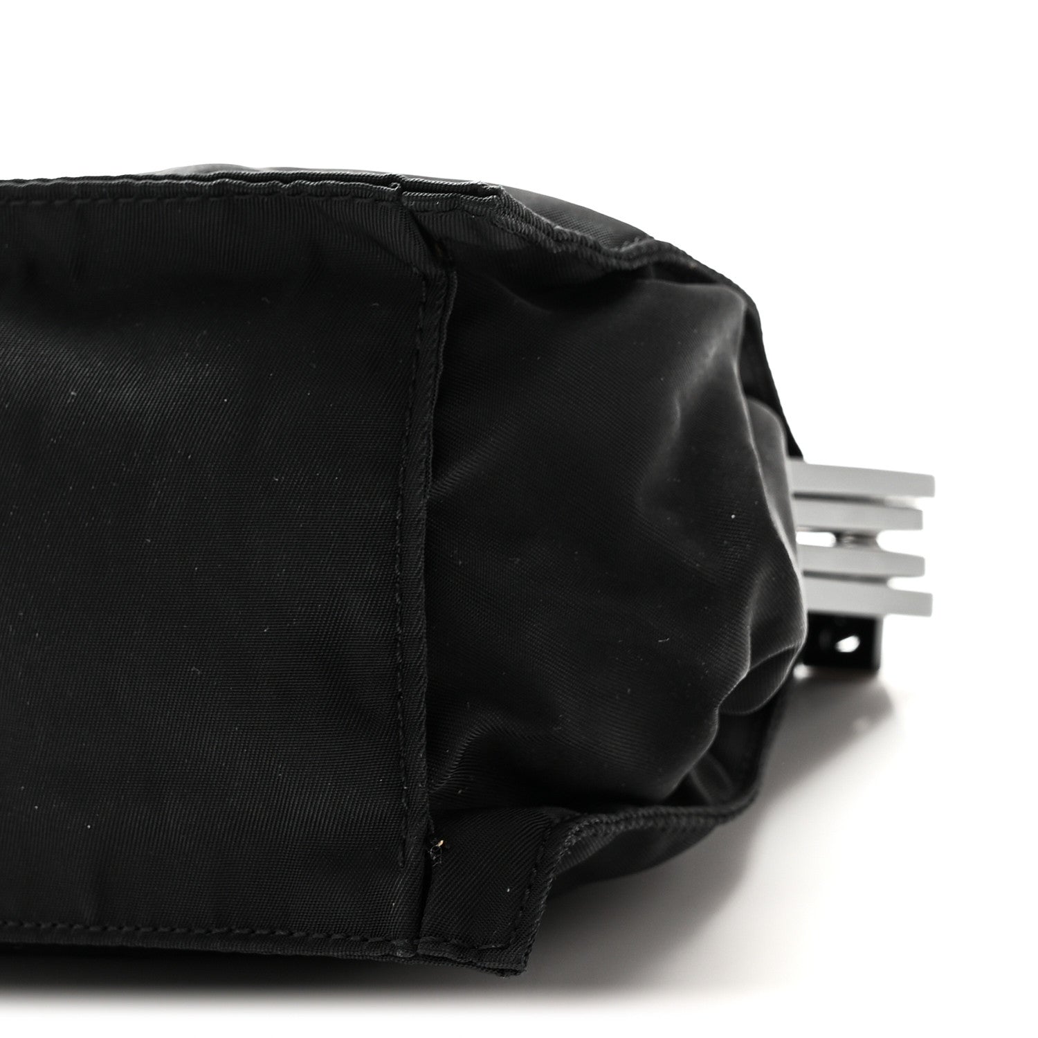 Prada Tessuto Nylon Kisslock Frame Shoulder Bag Black 9 of 9
