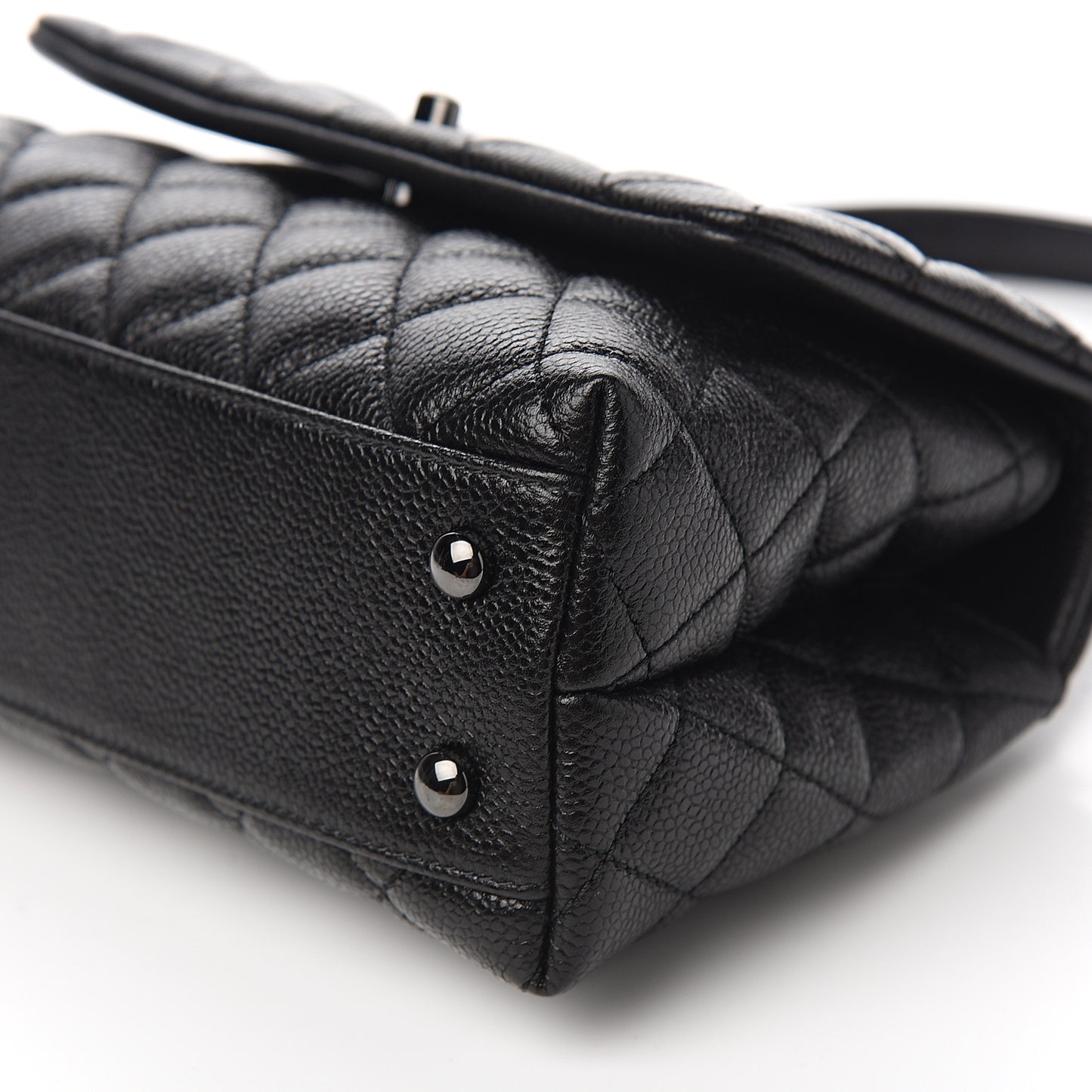 Caviar Quilted Mini Coco Handle Flap So Black