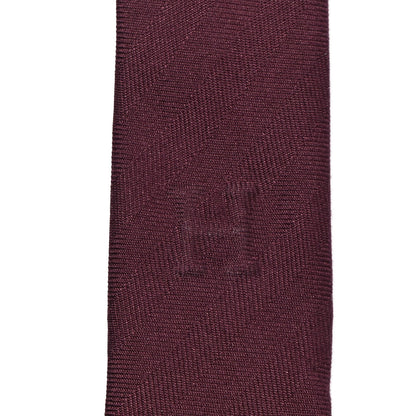 Hermes Silk Chevron Embossed Mens Overboard Neck Tie Prune 6 of 6