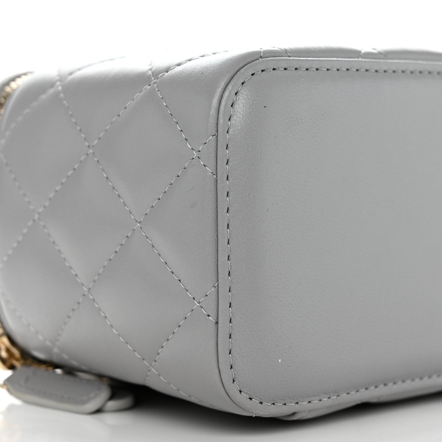 Chanel Lambskin Quilted Small Pearl Crush Vanity Case With Chain Grey 9 of 12