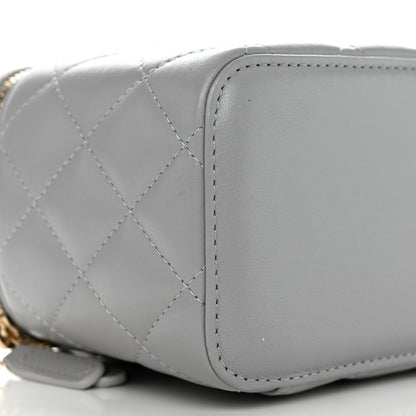 Chanel Lambskin Quilted Small Pearl Crush Vanity Case With Chain Grey 9 of 12