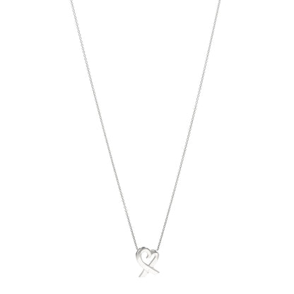 Tiffany Sterling Silver Paloma Picasso Loving Heart Pendant Necklace 1 of 5