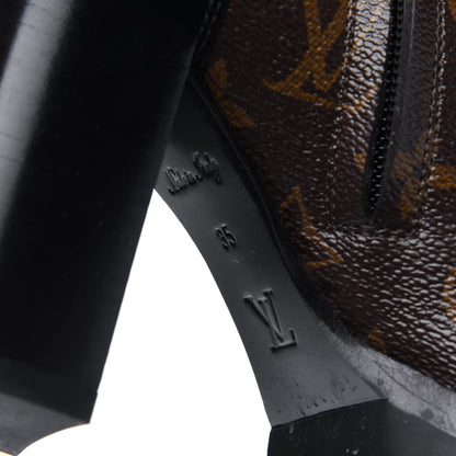 Louis Vuitton Patent Calfskin Monogram Star Trail Ankle Boots 35 Black 6 of 16