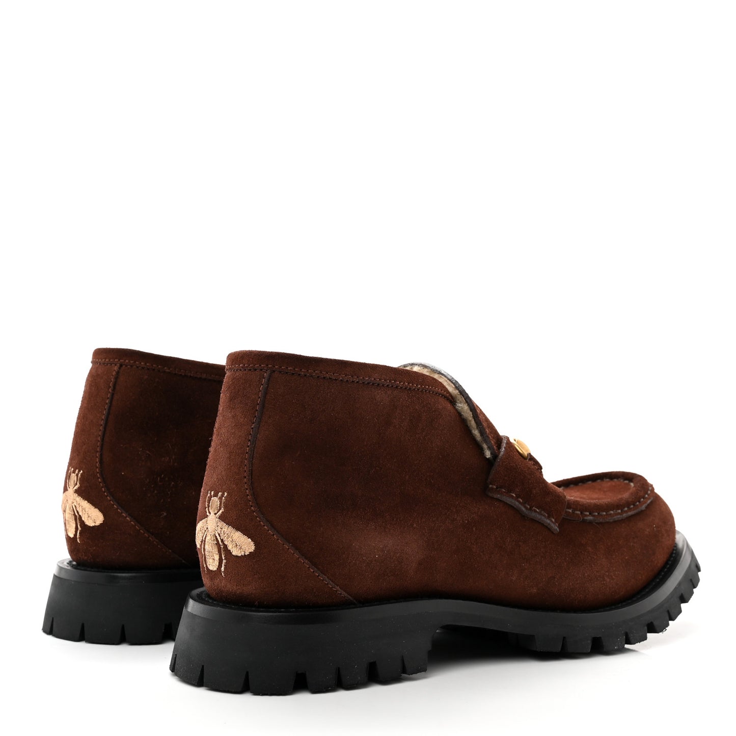 Suede Shearling Mens Harald Horsebit Ankle Boots 8 Light Brown Butterscotch