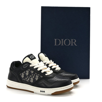 Christian Dior Smooth Calfskin Jacquard Oblique Mens B27 Low Top Sneakers 42 Black Blue 8 of 8