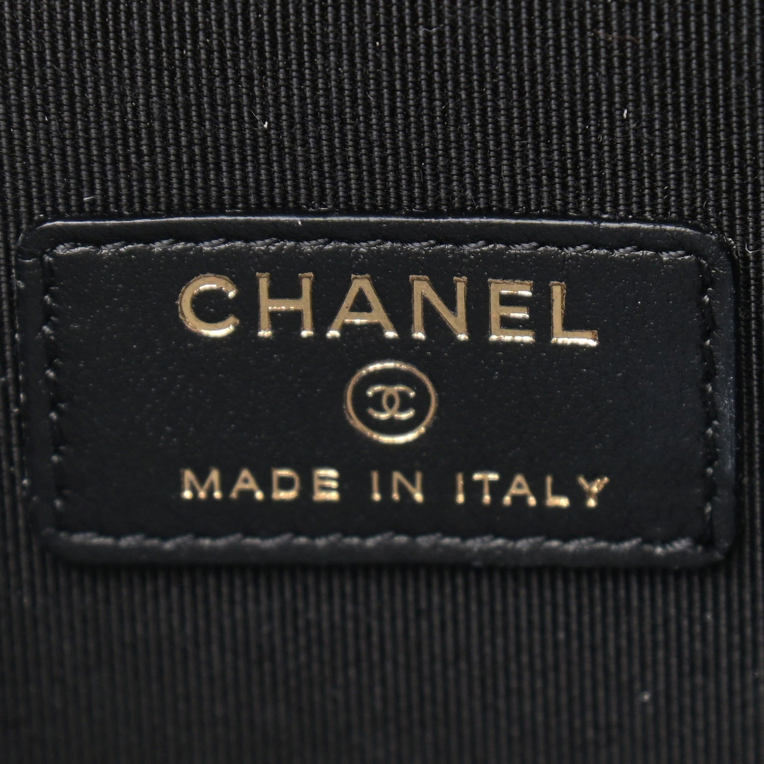 Chanel Lambskin Camellia Embossed Mini Vanity Case With Chain Black 5 of 8