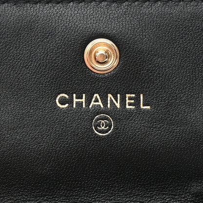 Chanel Lambskin Quilted Pearl Crown Clutch With Chain Black 7 of 12