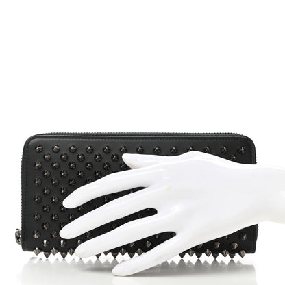 Christian Louboutin Calfskin Panettone Spiked Zip Around Wallet Black 2 of 7