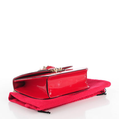 Valentino Garavani Patent Small Glam Lock Rockstud Flap Rosso Valentino 4 of 8