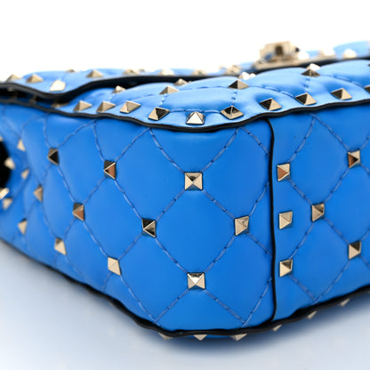 Valentino Garavani Nappa Medium Rockstud Spike Shoulder Bag Acid Blue 8 of 11