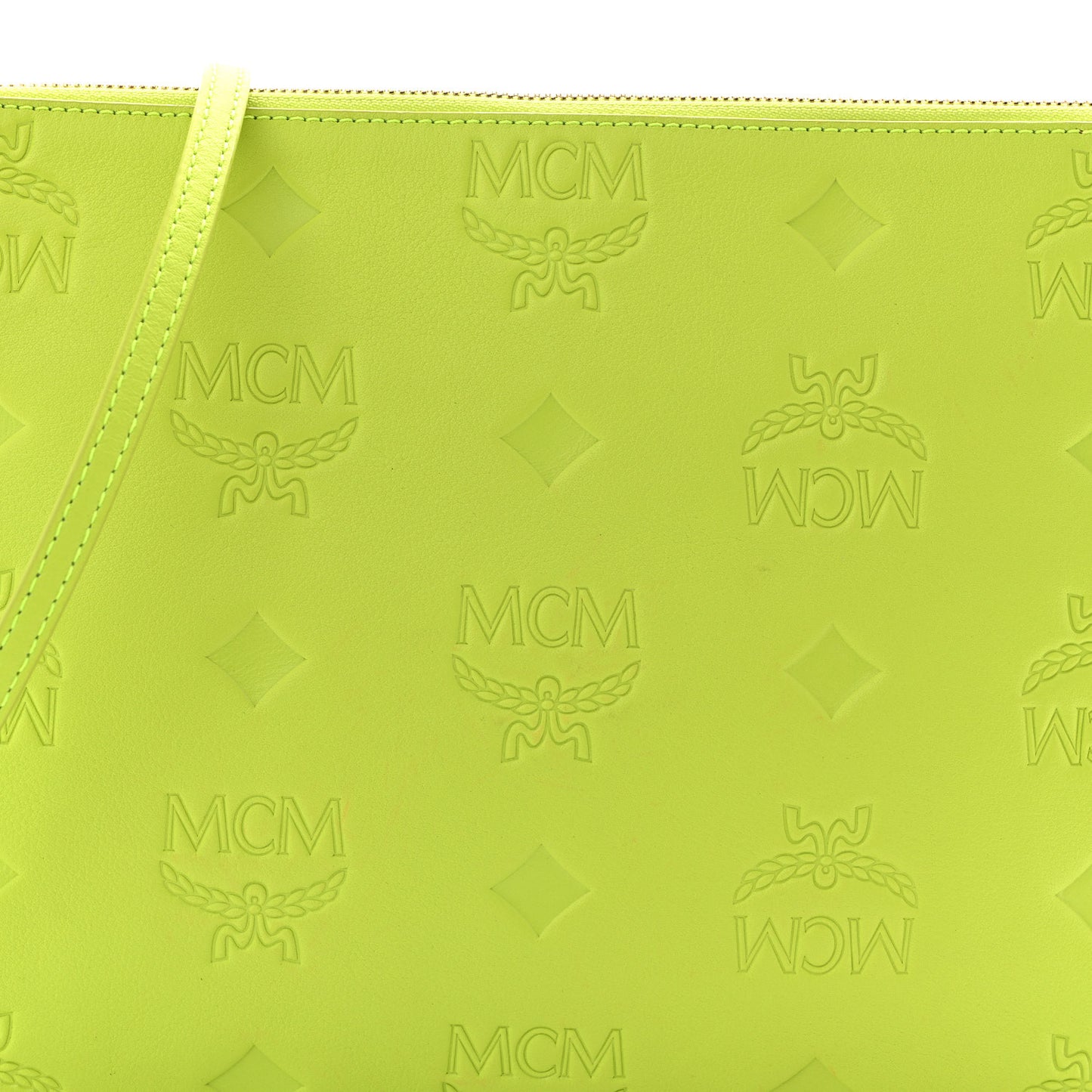 Calfskin Maxi Monogram Crossbody Pouch Green