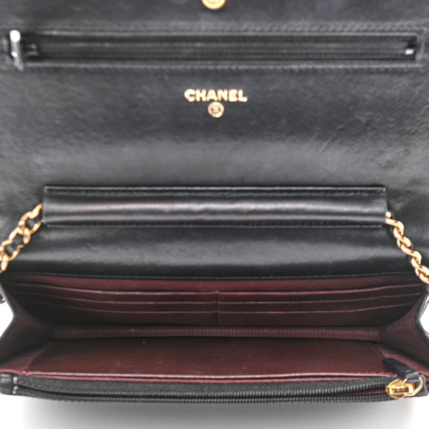 Chanel Lambskin Quilted Wallet On Chain WOC Black 6 of 13
