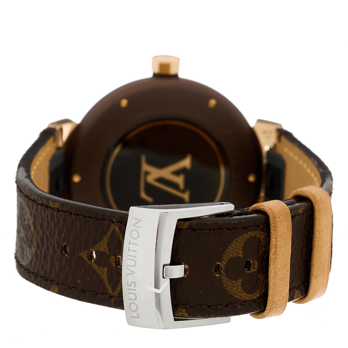 Stainless Steel Monogram 39mm Tambour Monogram Quartz Watch