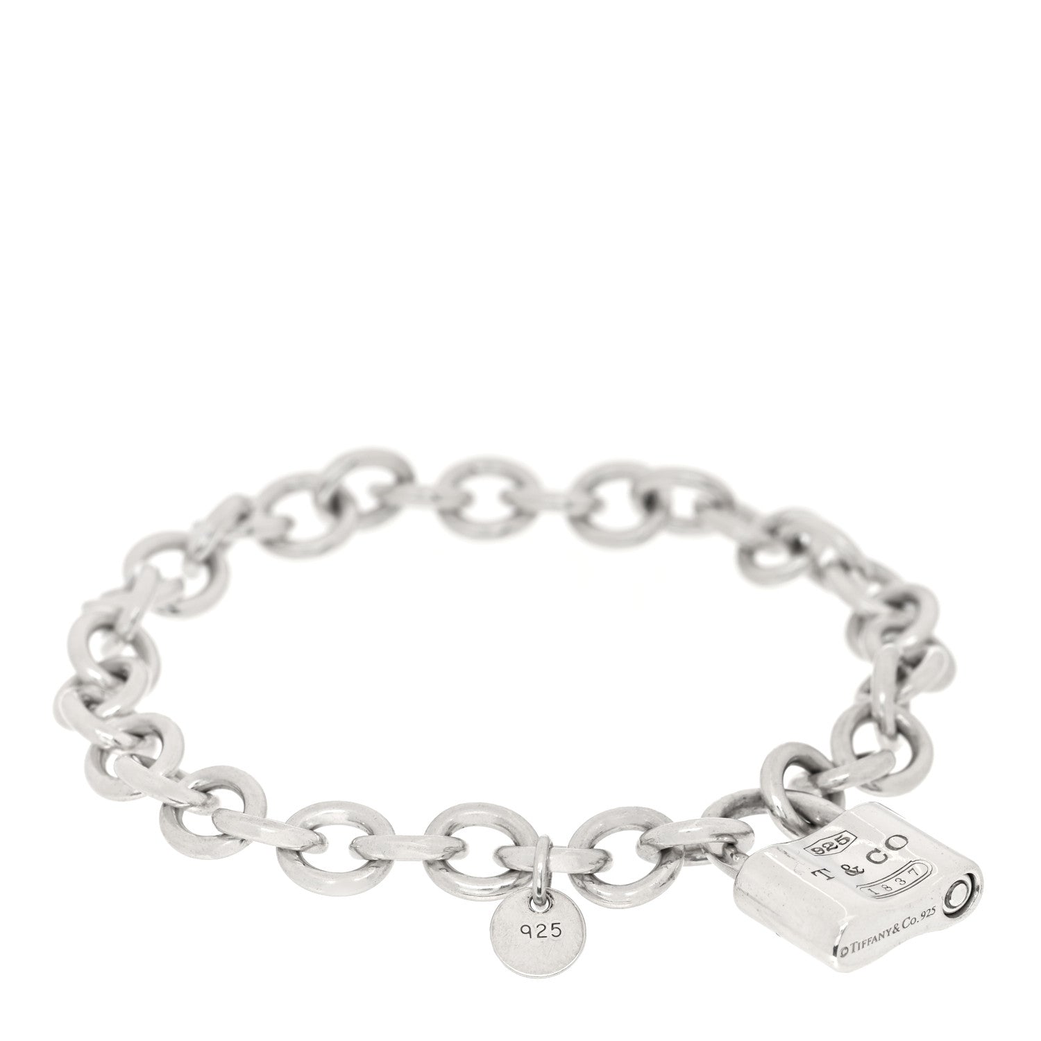 Tiffany Sterling Silver 1837 Lock Charm Bracelet 1607290