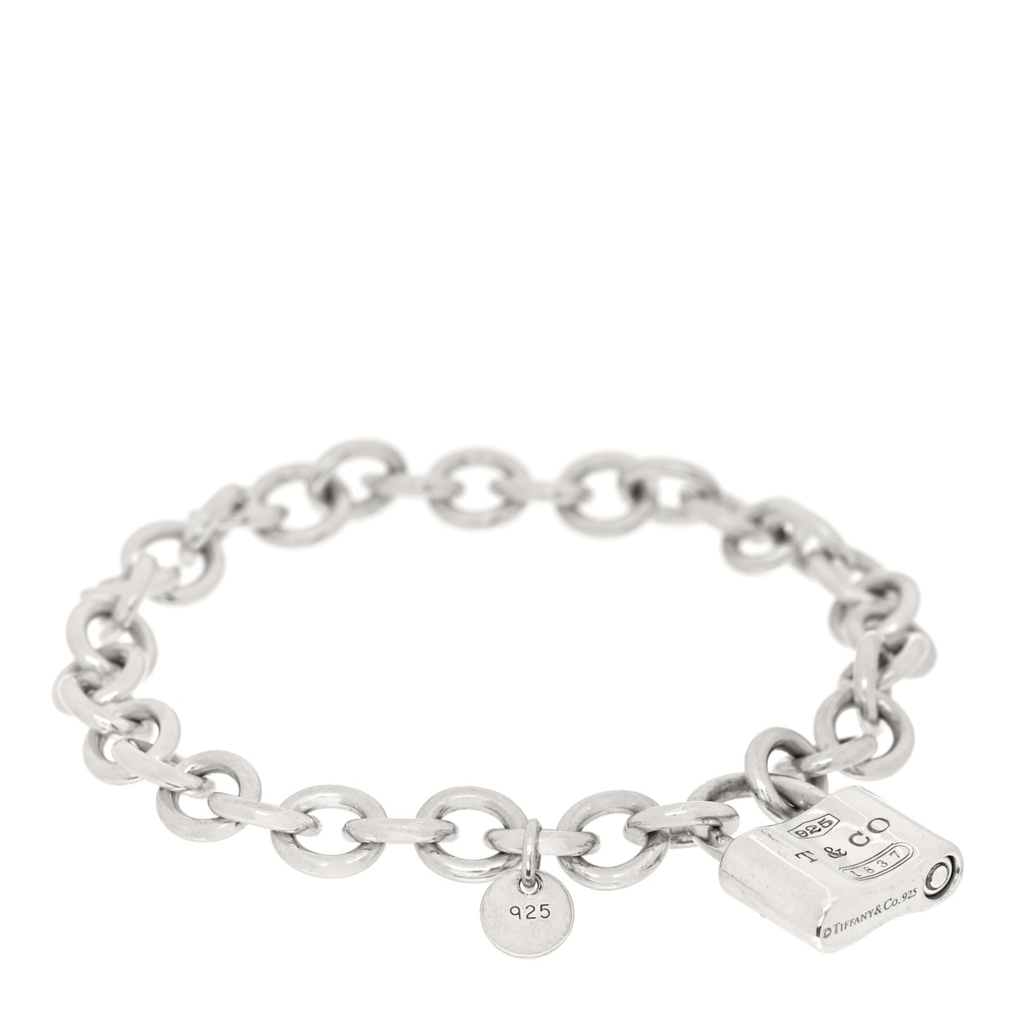 Sterling Silver 1837 Lock Charm Bracelet