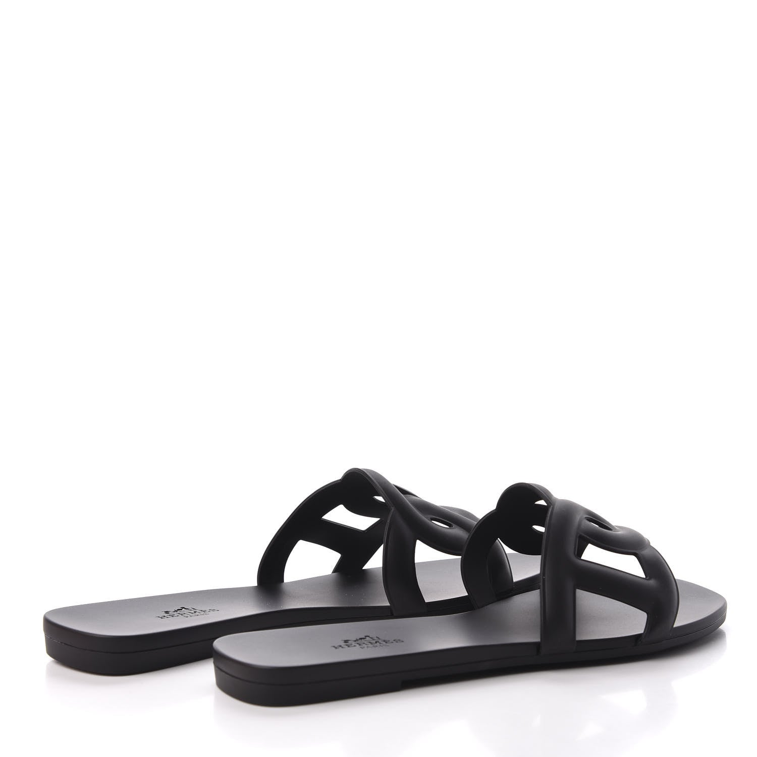 Hermes Rubber Aloha Sandals 37 Black 4 of 9