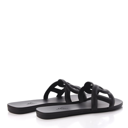 Hermes Rubber Aloha Sandals 37 Black 4 of 9