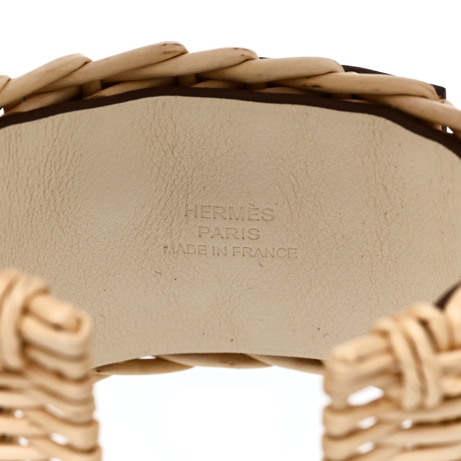 Hermes Wicker Swift Medor Picnic Cuff Bracelet T2 Nata 4 of 6