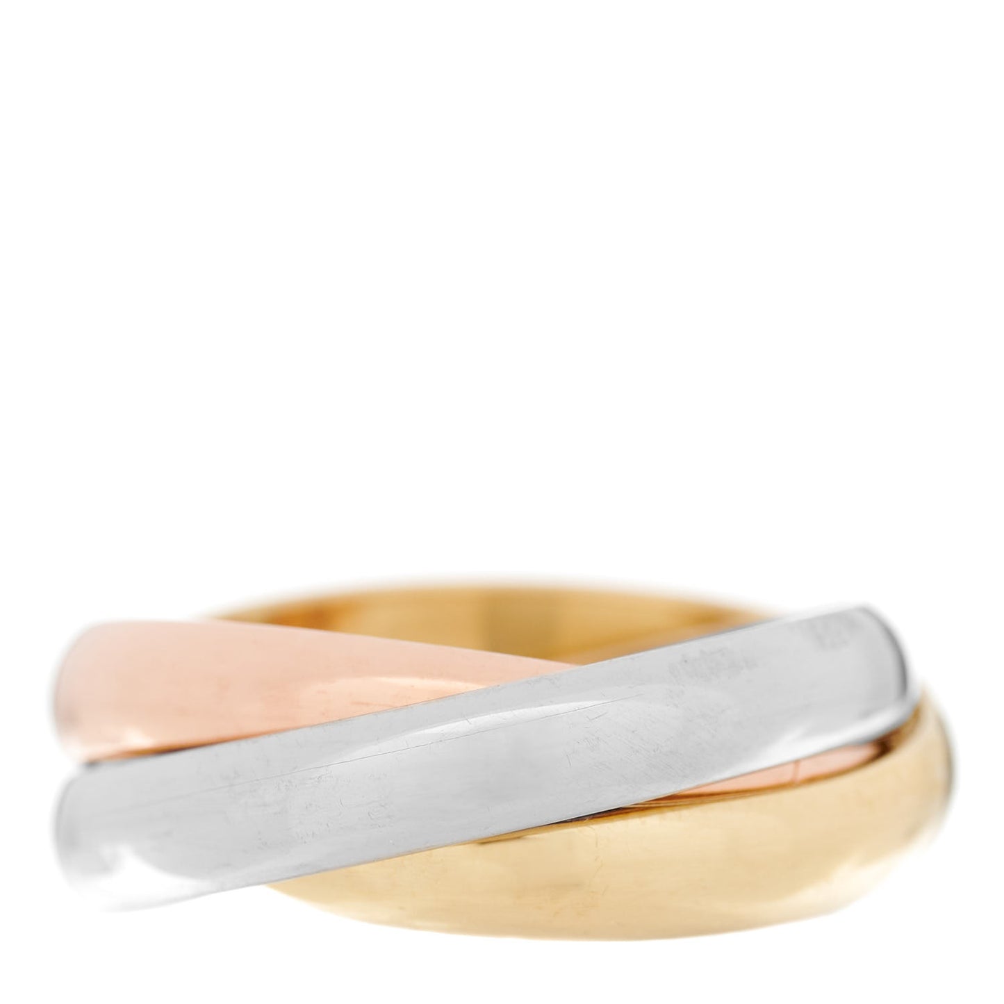 18K Pink Yellow White Gold Classic Les Must De Cartier Trinity Ring 55 7.25