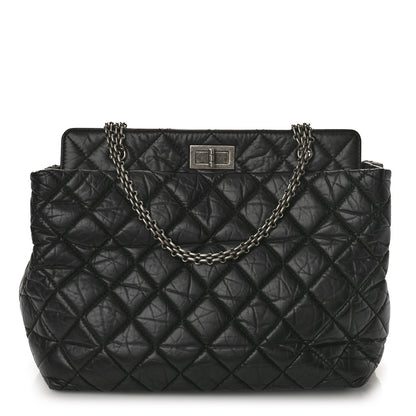 Chanel Aged Calfskin Quilted Reissue 2.55 Tote Black 1 of 8