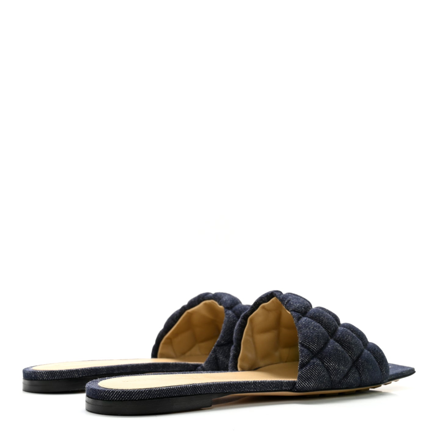 Denim Matelasse Padded Flat Sandals 38.5 Indigo
