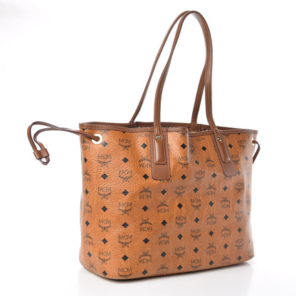 MCM Visetos Medium Liz Reversible Shopper Tote Cognac 5 of 18